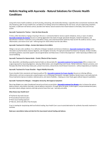 Holistic Healing with Ayurveda - Natural Solutions for Chronic Health Conditions