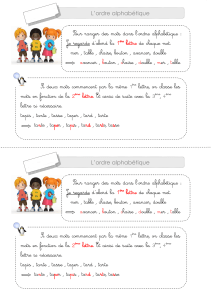 l'ordre alphab&eacute;tique 