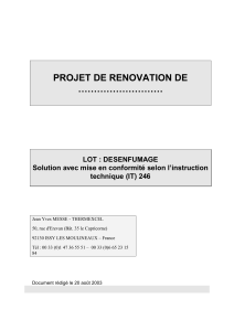 Projet r&eacute;novation d&eacute;senfumage IT 246