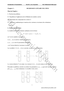 Introduction &agrave; l'&eacute;conom&eacute;trie : Chapitre de r&eacute;gression lin&eacute;aire multiple