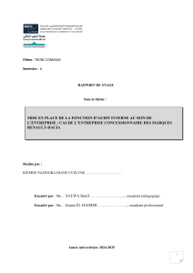 RAPPORT DE STAGE