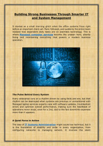 Building Strong Businesses Through Smarter IT and System Management