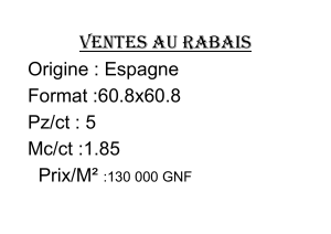 VENTES AU RABAIS