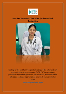 Best Hair Transplant Clinic Jaipur | Advanced Hair Restoration