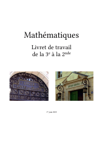Livre de maths 3&egrave;me vers seconde