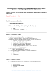 Questionnaire Comp&eacute;tences et Infrastructures Informatiques