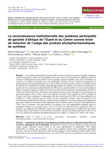 SPG en Afrique : R&eacute;duire les Pesticides