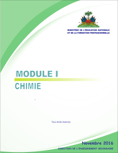 Module de Chimie I Secondaire