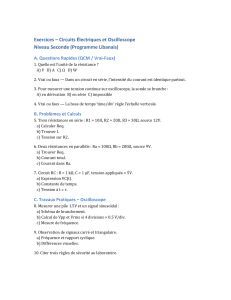 Exercices Circuits &Eacute;lectriques et Oscilloscope