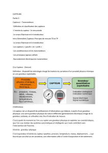 Cours sur les Capteurs et Transmetteurs