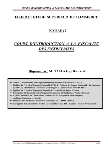Cours Introduction Fiscalit&eacute; des Entreprises