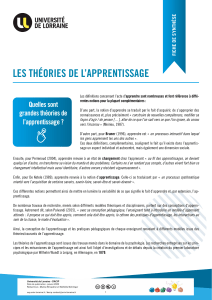 LES THEORIES D'APPRENTISSAGE (1)