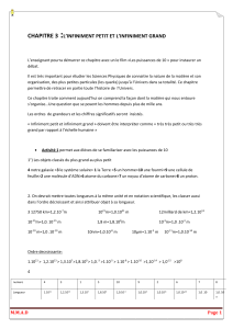 Chapitre Physique : L'infiniment petit et grand