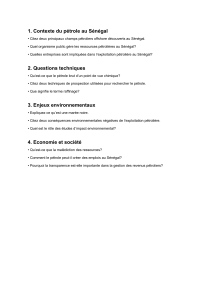 Fiche Exercices P&eacute;trole S&eacute;n&eacute;gal