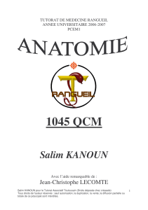 QCM Anatomie PCEM1 M&eacute;decine Toulouse