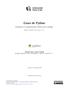 Cours Python pour la biologie