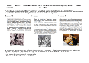 Activit&eacute; digestion et exp&eacute;riences historiques SVT