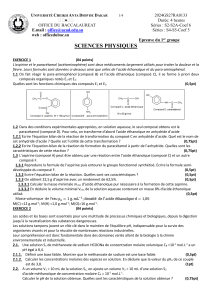 Sujet Bac Physique-Chimie UCAD 2024
