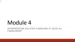 INTERPR&Eacute;TATION DES &Eacute;TATS FINANCIERS