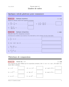 Fiche d'Exercices Limites de Fonctions
