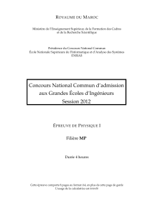 Examen Physique I 2012 ENSIAS Maroc