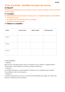 Fiche d'activit&eacute; : Identifier les types de romans