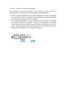 Exercice Syst&egrave;me M&eacute;canique Ressort Amortisseur