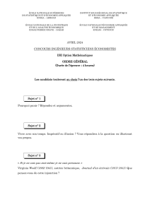 Concours ISE 2024 Ing&eacute;nieurs Statisticiens