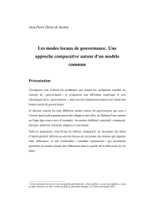 Gouvernance Locale en Afrique: Mod&egrave;les et Acteurs