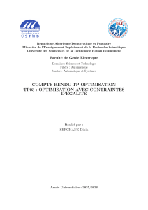 TP Optimisation avec Contraintes d'&Eacute;galit&eacute;