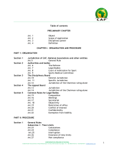 CAF Disciplinary Code: Rules & Procedures