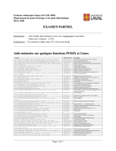 Examen Syst&egrave;mes Temps R&eacute;el GIF-3004 | Embarqu&eacute;s