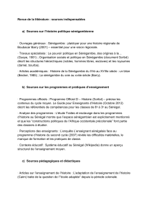 Histoire S&eacute;n&eacute;gambienne : Enseignement et Sources