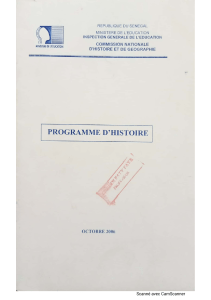 Programme consolid&eacute; d'histoire octobre 2006