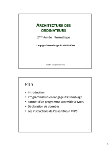 Cours Langage d'Assemblage MIPS R3000
