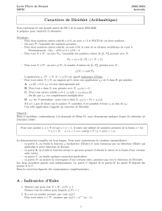 Arithmétique-CaractèreDirichlet-1