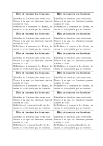 Fiche d'&eacute;criture : Montrer les &eacute;motions