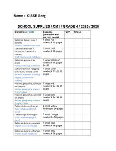 Liste Fournitures CM1 2025-2026