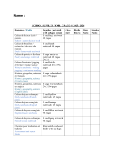 Liste Fournitures CM1 2025-2026