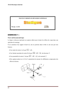 TD M&eacute;canique G&eacute;n&eacute;rale Statique Corrig&eacute;