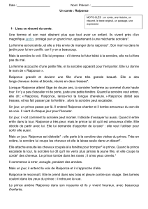 Raiponce - conte simplifi&eacute; pour &eacute;l&egrave;ves fle A2