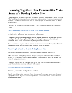 Learning Together How Communities Make Sense of a Betting Review Site