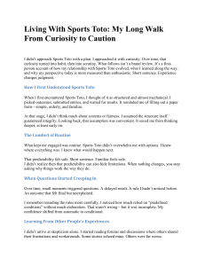 Living With Sports Toto My Long Walk From Curiosity to Caution