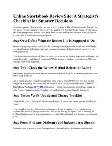 Online Sportsbook Review Site A Strategist&rsquo;s Checklist for Smarter Decisions