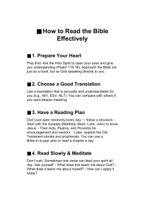 How to Read the Bible Effectively