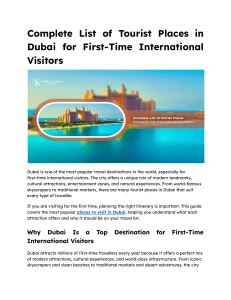 Complete List of Tourist Places in Dubai for First-Time International Visitors