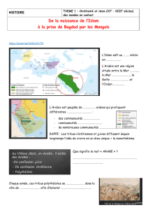 5&egrave;me Chap 2 - De la naissance de l'Islam &agrave; la prise de Bagdad par les Mongols