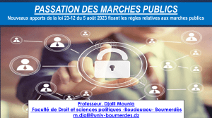 PR DJALIL MOUNIA LA PASSATION DES MARCHES PUBLICS