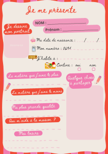 Fiche de pr&eacute;sentation en 27 exemplaires