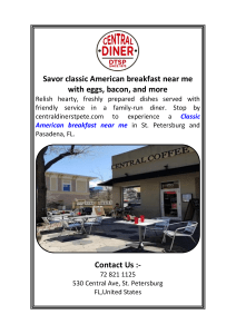 Try local diner breakfast FL for traditional and hearty options